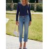 imageImily Bela Womens Long Sleeve Shirts V Neck Slim Fitted Henley Tops 2025 Ribbed Knit Casual Trendy Going Out Crop TopsNavy Blue