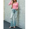 imageImily Bela Womens Long Sleeve Shirts V Neck Slim Fitted Henley Tops 2025 Ribbed Knit Casual Trendy Going Out Crop TopsPink
