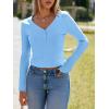 imageImily Bela Womens Long Sleeve Shirts V Neck Slim Fitted Henley Tops 2025 Ribbed Knit Casual Trendy Going Out Crop TopsSky Blue