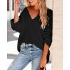 imageImily Bela Womens Oversized Deep V Neck Sweaters Sexy Long Sleeve Tunic Sweater Knitted Dressy Pullover JumperBlack