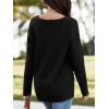 imageImily Bela Womens Oversized Deep V Neck Sweaters Sexy Long Sleeve Tunic Sweater Knitted Dressy Pullover JumperBlack