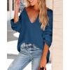 imageImily Bela Womens Oversized Deep V Neck Sweaters Sexy Long Sleeve Tunic Sweater Knitted Dressy Pullover JumperBlue
