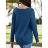 imageImily Bela Womens Oversized Deep V Neck Sweaters Sexy Long Sleeve Tunic Sweater Knitted Dressy Pullover JumperBlue