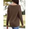 imageImily Bela Womens Oversized Deep V Neck Sweaters Sexy Long Sleeve Tunic Sweater Knitted Dressy Pullover JumperCoffee