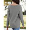 imageImily Bela Womens Oversized Deep V Neck Sweaters Sexy Long Sleeve Tunic Sweater Knitted Dressy Pullover JumperGrey
