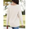 imageImily Bela Womens Oversized Deep V Neck Sweaters Sexy Long Sleeve Tunic Sweater Knitted Dressy Pullover JumperOffwhite