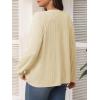 imageImily Bela Womens Plus Size Tops Casual Long Sleeve Textured Crewneck Shirts Fall Loose Tunic TopBeige