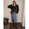 imageImily Bela Womens Plus Size Tops Casual Long Sleeve Textured Crewneck Shirts Fall Loose Tunic TopBlack