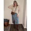 imageImily Bela Womens Plus Size Tops Casual Long Sleeve Textured Crewneck Shirts Fall Loose Tunic TopLight Khaki