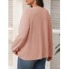 imageImily Bela Womens Plus Size Tops Casual Long Sleeve Textured Crewneck Shirts Fall Loose Tunic TopLight Pink