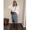 imageImily Bela Womens Plus Size Tops Casual Long Sleeve Textured Crewneck Shirts Fall Loose Tunic TopWhite