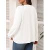 imageImily Bela Womens Plus Size Tops Casual Long Sleeve Textured Crewneck Shirts Fall Loose Tunic TopWhite