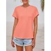 imageImily Bela Womens Short Sleeve T Shirts Summer Crew Neck Dressy Casual Tops Basic Trendy TeesCoral
