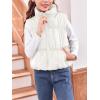 imageImily Bela Girls Puffer Vest Stand Collar Sleeveless Warm Jacket Cute Outerwear With Pockets 714 YearsBeige