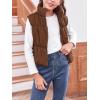 imageImily Bela Girls Puffer Vest Stand Collar Sleeveless Warm Jacket Cute Outerwear With Pockets 714 YearsCoffee