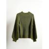 imageImily Bela Girls Sweaters Kids Casual Bell Sleeve Knit Pullover Jumper TopsArmy Green