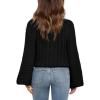 imageImily Bela Girls Sweaters Kids Casual Bell Sleeve Knit Pullover Jumper TopsBlack