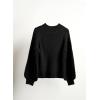 imageImily Bela Girls Sweaters Kids Casual Bell Sleeve Knit Pullover Jumper TopsBlack