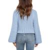 imageImily Bela Girls Sweaters Kids Casual Bell Sleeve Knit Pullover Jumper TopsBlue