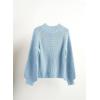 imageImily Bela Girls Sweaters Kids Casual Bell Sleeve Knit Pullover Jumper TopsBlue