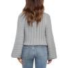 imageImily Bela Girls Sweaters Kids Casual Bell Sleeve Knit Pullover Jumper TopsGrey