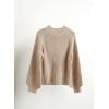 imageImily Bela Girls Sweaters Kids Casual Bell Sleeve Knit Pullover Jumper TopsKhaki