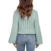 imageImily Bela Girls Sweaters Kids Casual Bell Sleeve Knit Pullover Jumper TopsMint Green