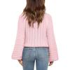 imageImily Bela Girls Sweaters Kids Casual Bell Sleeve Knit Pullover Jumper TopsPink