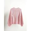imageImily Bela Girls Sweaters Kids Casual Bell Sleeve Knit Pullover Jumper TopsPink