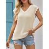 imageImily Bela Summer Cap Sleeve Sweater Vest for Women Casual V Neck Sleeveless Knit Pullover Tank Tops 2025 Spring ShirtsApricot