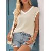 imageImily Bela Summer Cap Sleeve Sweater Vest for Women Casual V Neck Sleeveless Knit Pullover Tank Tops 2025 Spring ShirtsApricot