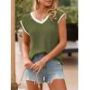 imageImily Bela Summer Cap Sleeve Sweater Vest for Women Casual V Neck Sleeveless Knit Pullover Tank Tops 2025 Spring ShirtsArmy Green