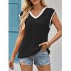 imageImily Bela Summer Cap Sleeve Sweater Vest for Women Casual V Neck Sleeveless Knit Pullover Tank Tops 2025 Spring ShirtsBlack