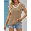 imageImily Bela Summer Cap Sleeve Sweater Vest for Women Casual V Neck Sleeveless Knit Pullover Tank Tops 2025 Spring ShirtsKhaki