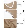 imageImily Bela Summer Cap Sleeve Sweater Vest for Women Casual V Neck Sleeveless Knit Pullover Tank Tops 2025 Spring ShirtsKhaki