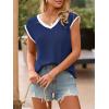 imageImily Bela Summer Cap Sleeve Sweater Vest for Women Casual V Neck Sleeveless Knit Pullover Tank Tops 2025 Spring ShirtsNavy