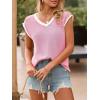 imageImily Bela Summer Cap Sleeve Sweater Vest for Women Casual V Neck Sleeveless Knit Pullover Tank Tops 2025 Spring ShirtsPink