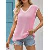 imageImily Bela Summer Cap Sleeve Sweater Vest for Women Casual V Neck Sleeveless Knit Pullover Tank Tops 2025 Spring ShirtsPink