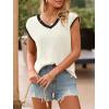 imageImily Bela Summer Cap Sleeve Sweater Vest for Women Casual V Neck Sleeveless Knit Pullover Tank Tops 2025 Spring ShirtsWhite