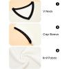 imageImily Bela Summer Cap Sleeve Sweater Vest for Women Casual V Neck Sleeveless Knit Pullover Tank Tops 2025 Spring ShirtsWhite