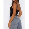 imageImily Bela Womens Summer Tank Tops Ruched Double Lined Sleeveless Y2K Going Out Crop ShirtsBlack
