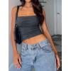 imageImily Bela Womens Summer Tank Tops Ruched Double Lined Sleeveless Y2K Going Out Crop ShirtsDark Grey