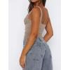imageImily Bela Womens Summer Tank Tops Ruched Double Lined Sleeveless Y2K Going Out Crop ShirtsKhaki