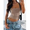 imageImily Bela Womens Summer Tank Tops Ruched Double Lined Sleeveless Y2K Going Out Crop ShirtsKhaki