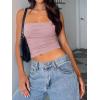 imageImily Bela Womens Summer Tank Tops Ruched Double Lined Sleeveless Y2K Going Out Crop ShirtsPink