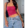 imageImily Bela Womens Summer Tank Tops Ruched Double Lined Sleeveless Y2K Going Out Crop ShirtsRose Red