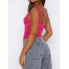 imageImily Bela Womens Summer Tank Tops Ruched Double Lined Sleeveless Y2K Going Out Crop ShirtsRose Red