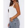 imageImily Bela Womens Summer Tank Tops Ruched Double Lined Sleeveless Y2K Going Out Crop ShirtsWhite