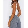 imageImily Bela Womens Summer Tank Tops Ruched Double Lined Sleeveless Y2K Going Out Crop ShirtsWhite