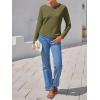 imageImily Bela Womens Waffle Knit Long Sleeve TShirts Slim Fit Crew Neck Basic Tee 2025 Trendy Spring Summer TopsArmy Green